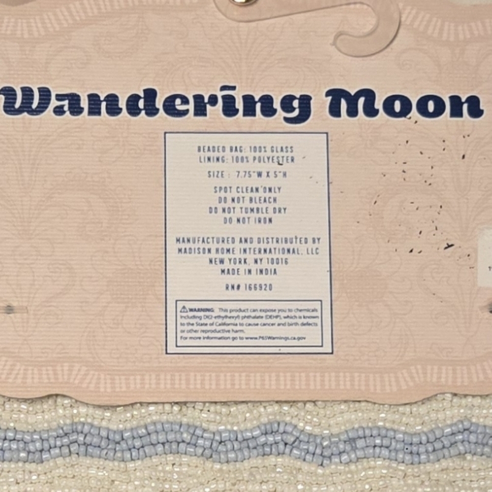Wandering Moon, Beaded Espresso Martini Coin Purse, Handmade In INDIA - Picture 3 of 3